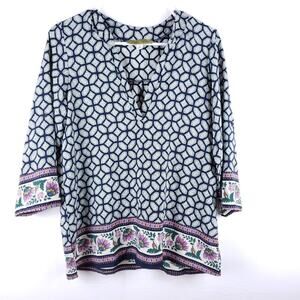 Whisper Boho V Neck 3/4 Sleeve Top Size Small